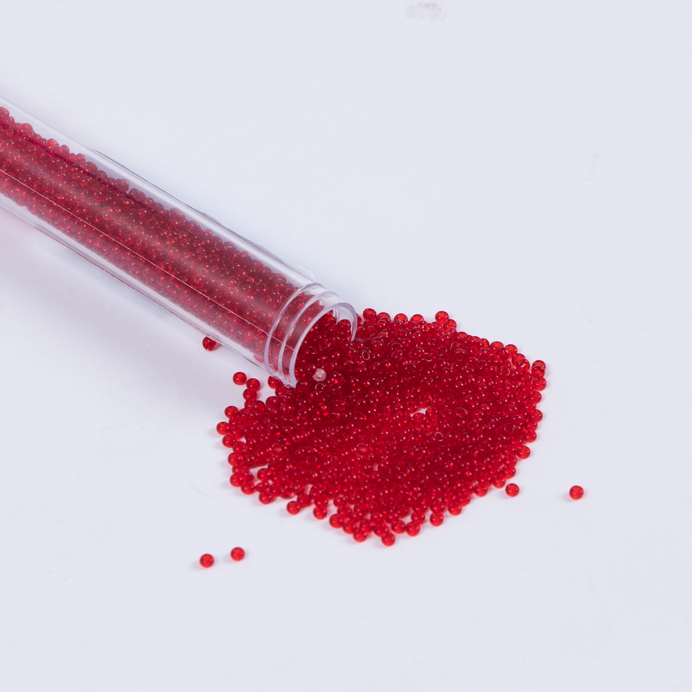 Light Red Clear Czech Seed Beads - Size 10