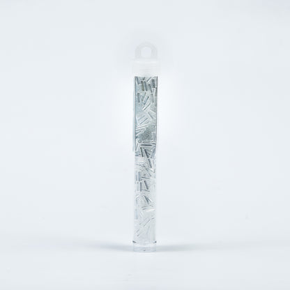 Clear Iridescent Czech Bugle Seed Beads - Size 3 Detail