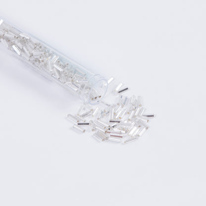 Silver Lined Crystal Czech Bugle Seed Beads - Size 3