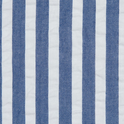 Blue and White Bengal Striped Cotton Seersucker Detail