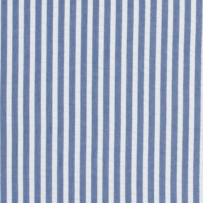 Blue and White Bengal Striped Cotton Seersucker