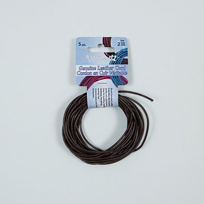 Dazzle-It Light Chocolate Genuine Leather Cord - 2mm