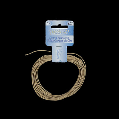 Dazzle-It Natural Cotton Wax Cord - 1mm