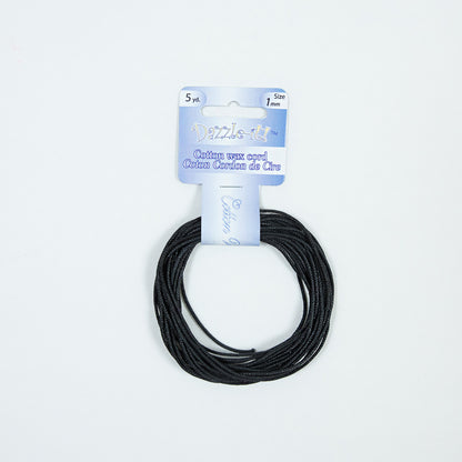 Dazzle-It Black Cotton Wax Cord - 1mm