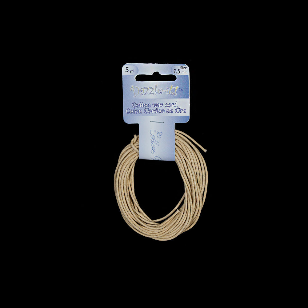 Dazzle-It Natural Cotton Wax Cord - 1.5mm
