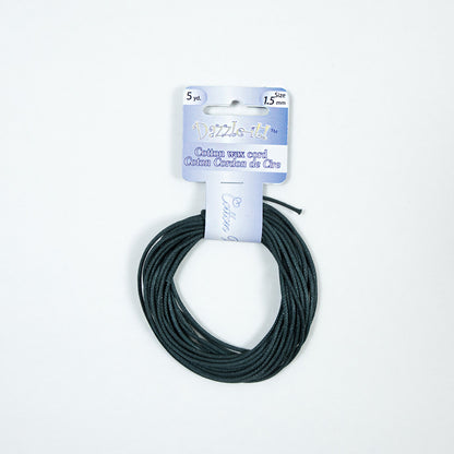 Dazzle-It Light Emerald Cotton Wax Cord - 1.5mm