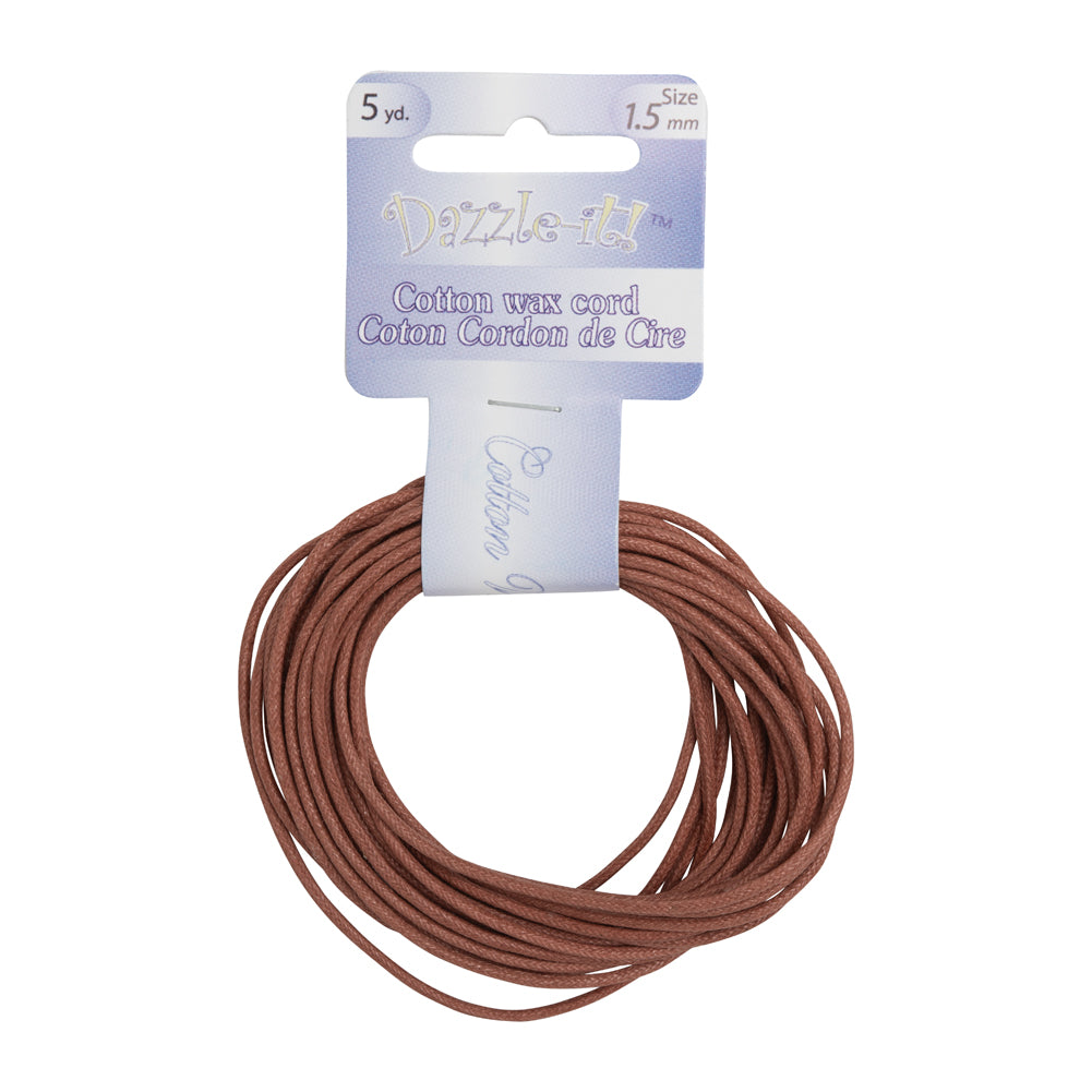 Dazzle-It Mauve Cotton Wax Cord - 1.5mm