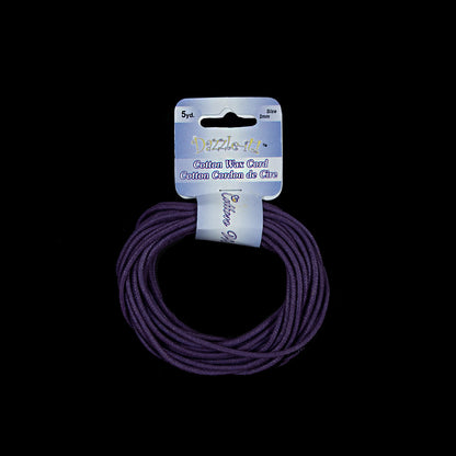 Dazzle-It Wineberry Cotton Wax Cord - 2mm