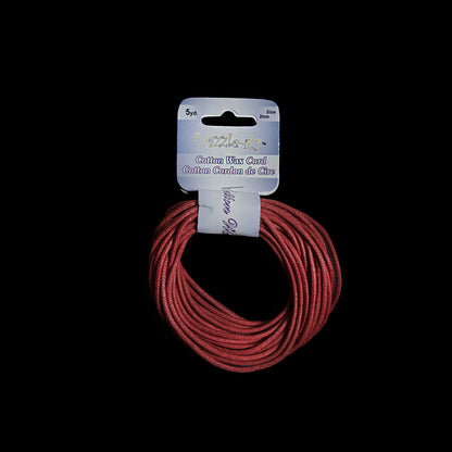Dazzle-It Italian Red Cotton Wax Cord - 2mm