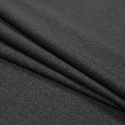 Super 120 Merino Wool Twill Suiting - Charcoal Folded