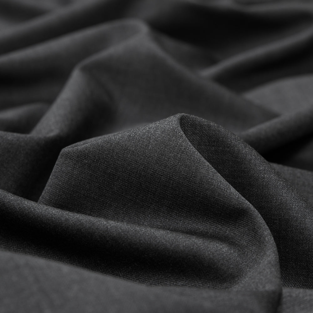 Super 120 Merino Wool Twill Suiting - Charcoal Detail