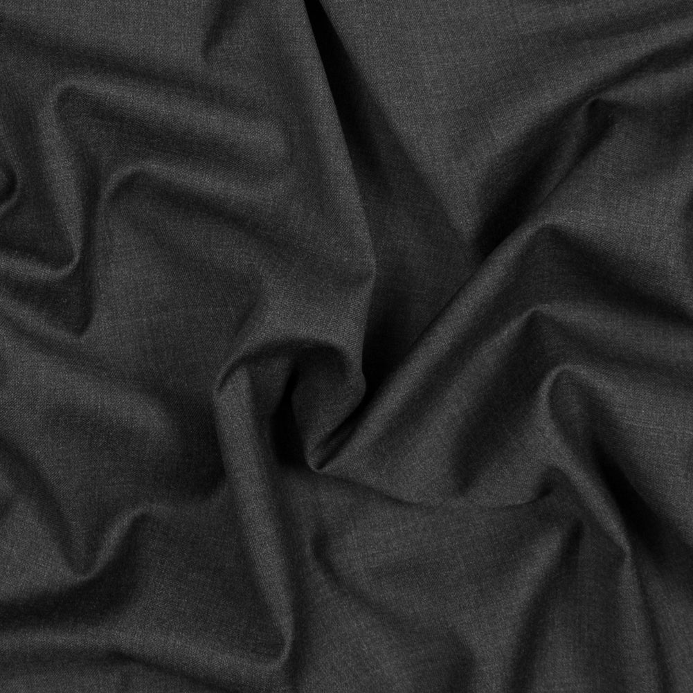 Super 120 Merino Wool Twill Suiting - Charcoal