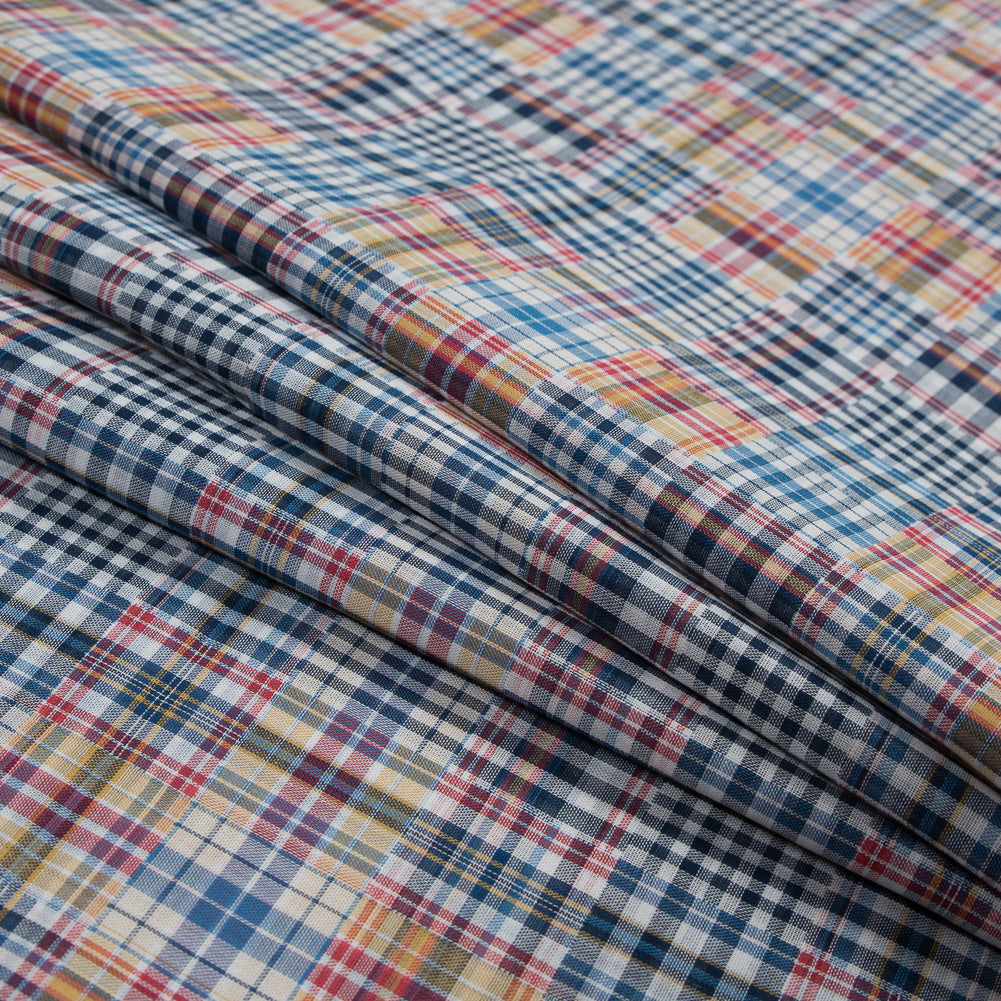 Red, Blue and Yellow Cotton Madras