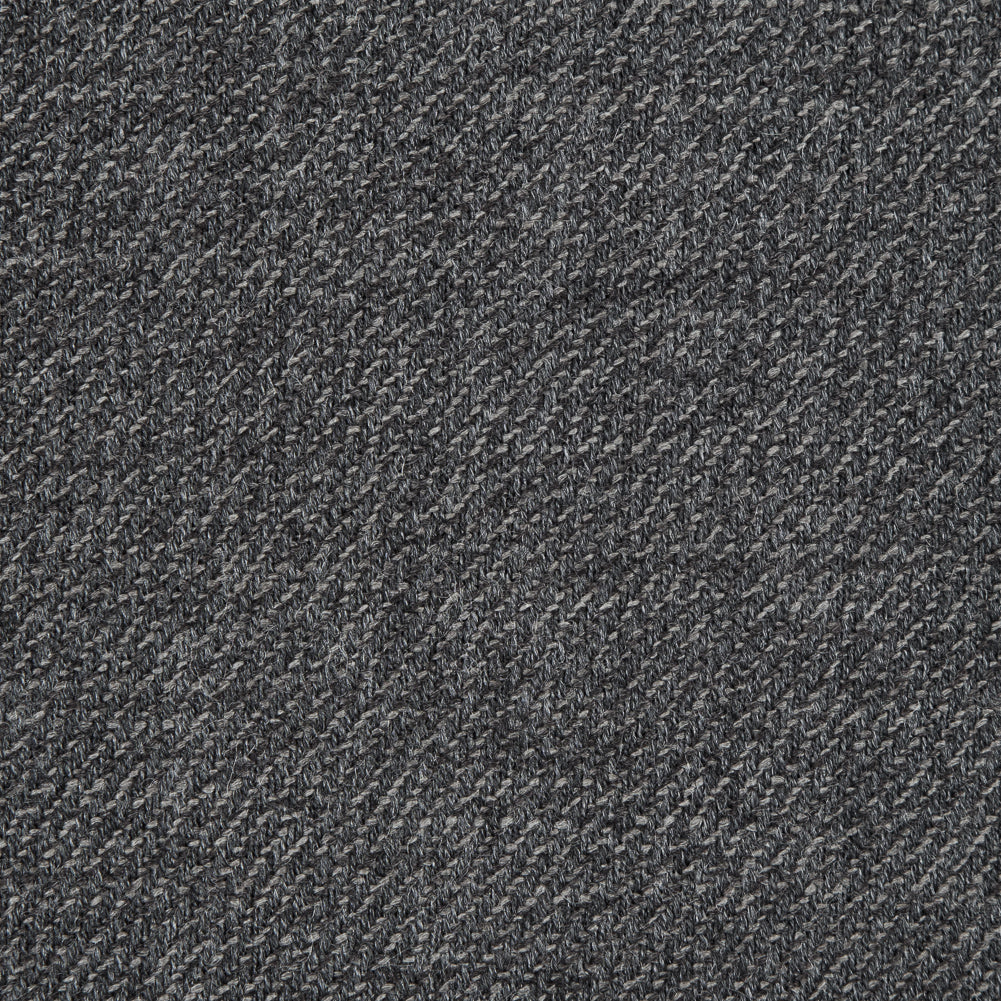 Black and Charcoal Virgin Wool Double Faced Melange Detail