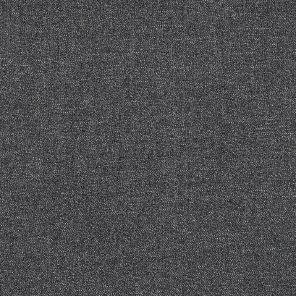 Black and Charcoal Virgin Wool Double Faced Melange