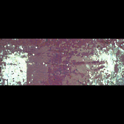 Mesh with Circle Paillette Sequins - Pink on White Full