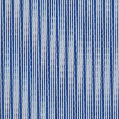 Blue Iris and White Striped Cotton Shirting Detail