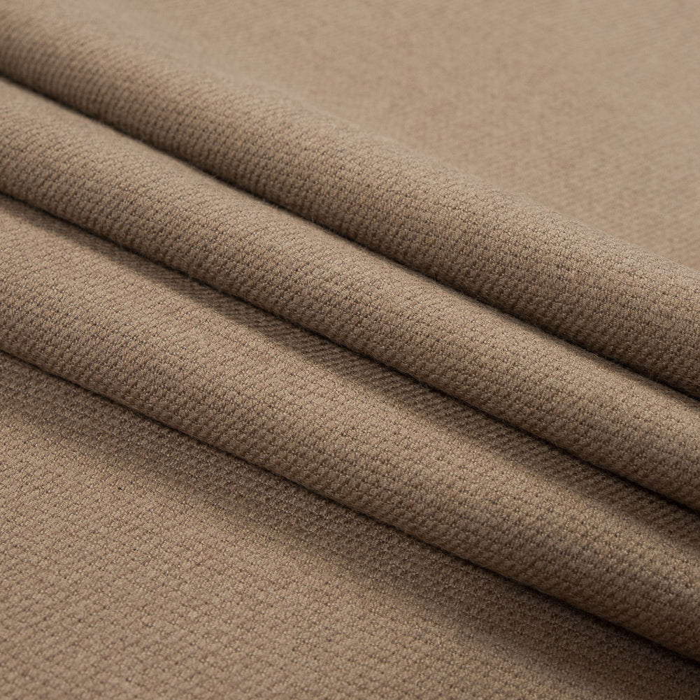 Tan Ribbed Wool Coating Folded