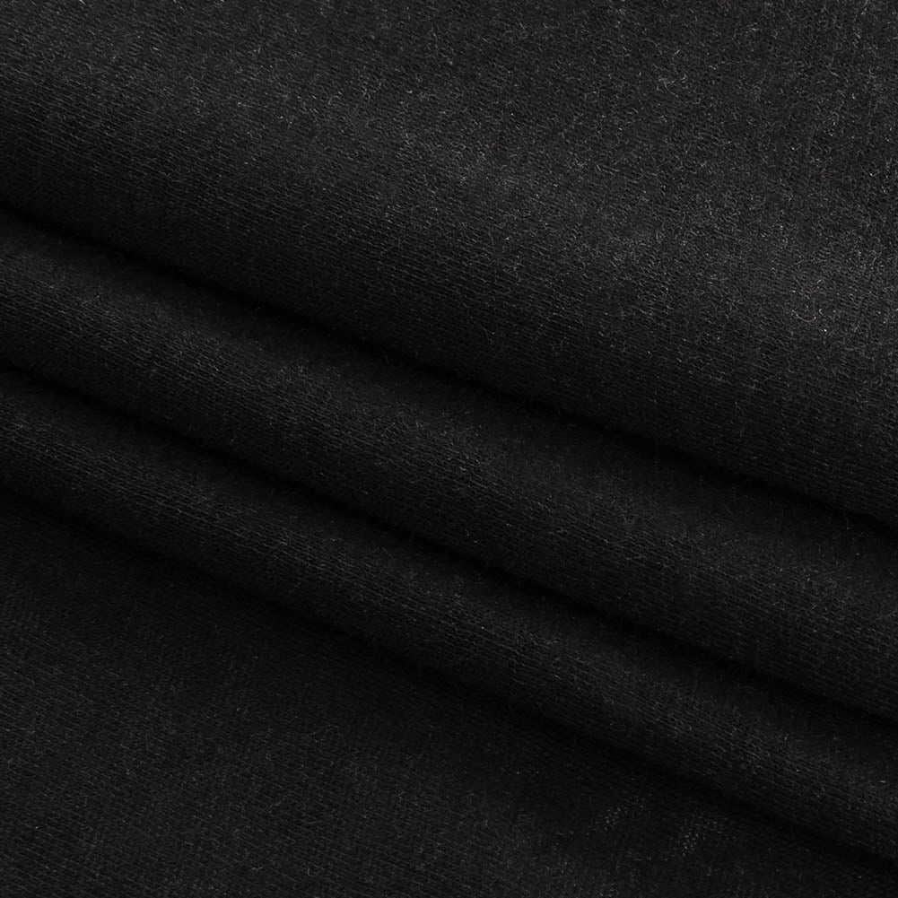 Black Rayon Tissue Weight Jersey - Folded