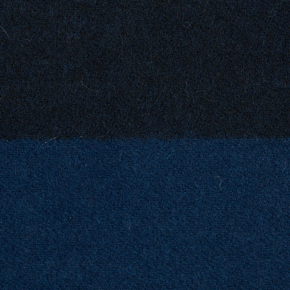 Royal Blue and Black Striped Wool Coating - Detail