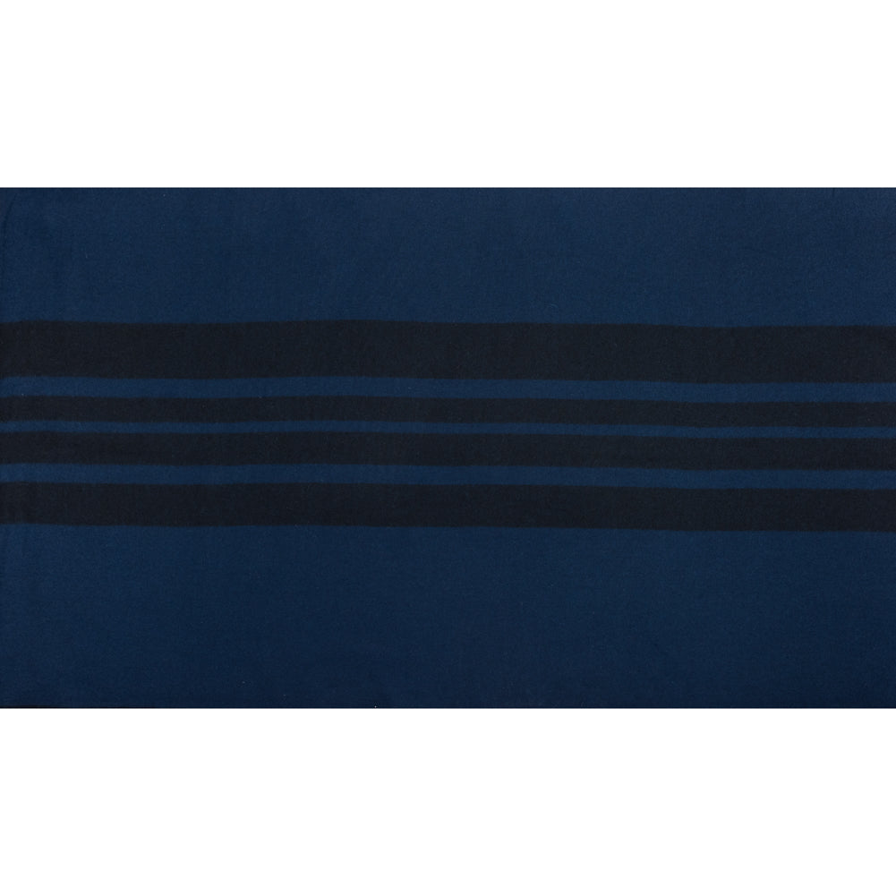 Royal Blue and Black Striped Wool Coating - Full