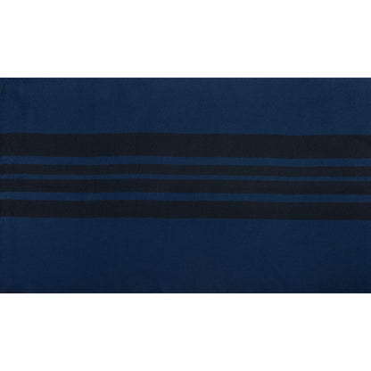 Royal Blue and Black Striped Wool Coating - Full
