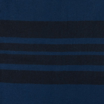 Royal Blue and Black Striped Wool Coating