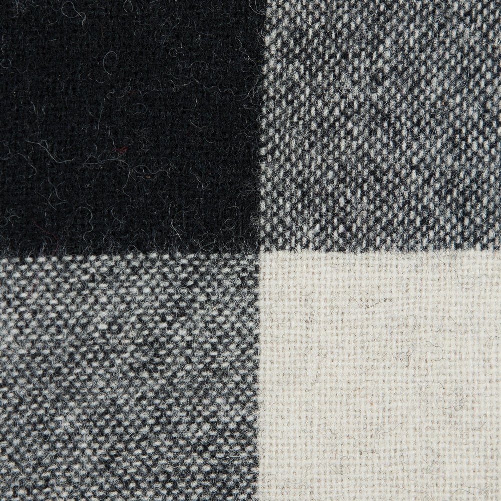 Black and Ivory Buffalo Check Wool Woven - Detail