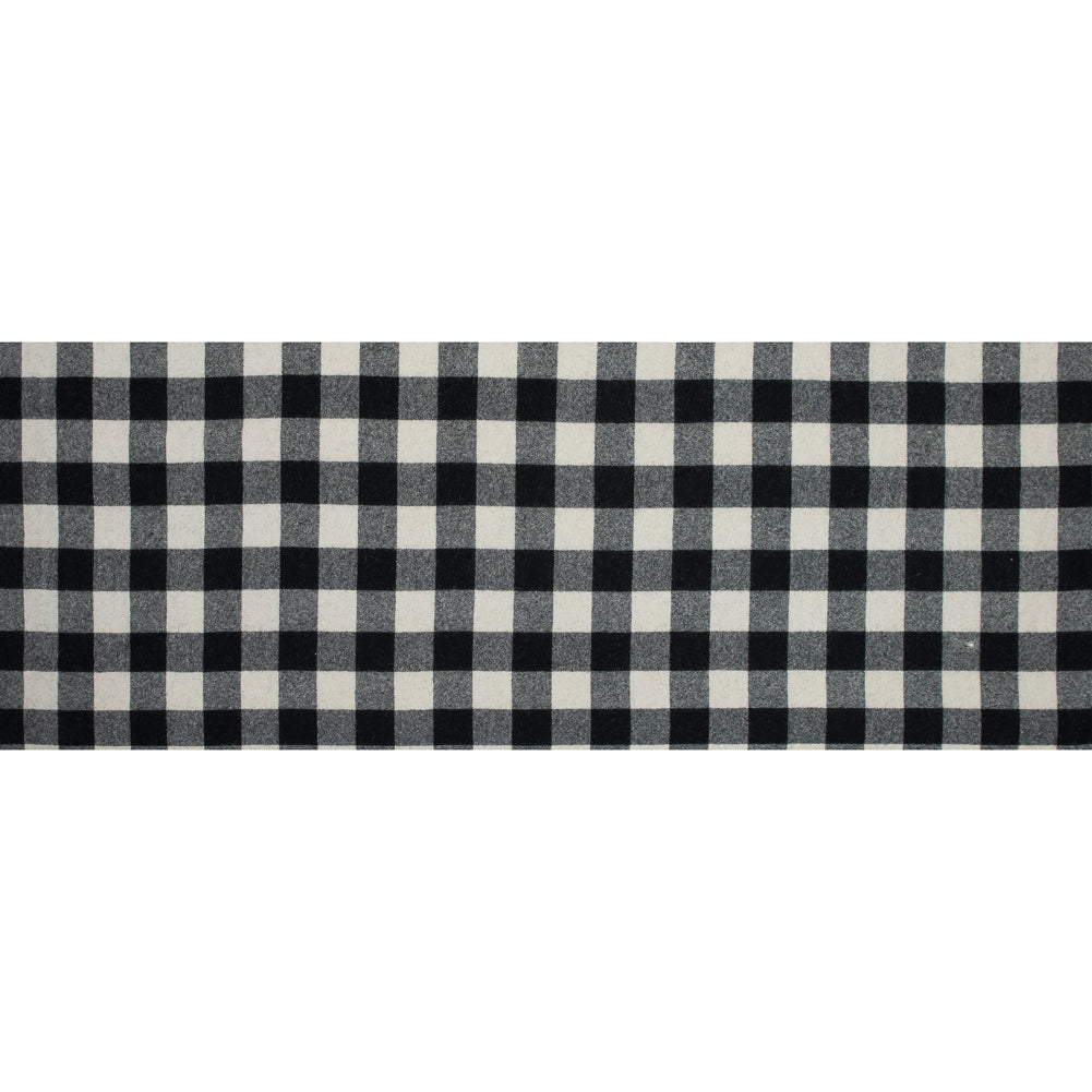 Black and Ivory Buffalo Check Wool Woven - Full