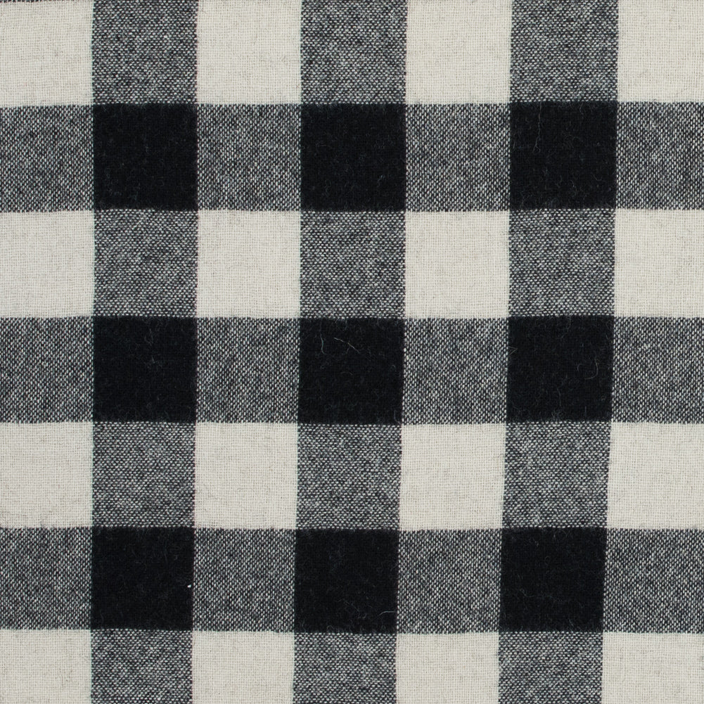 Black and Ivory Buffalo Check Wool Woven