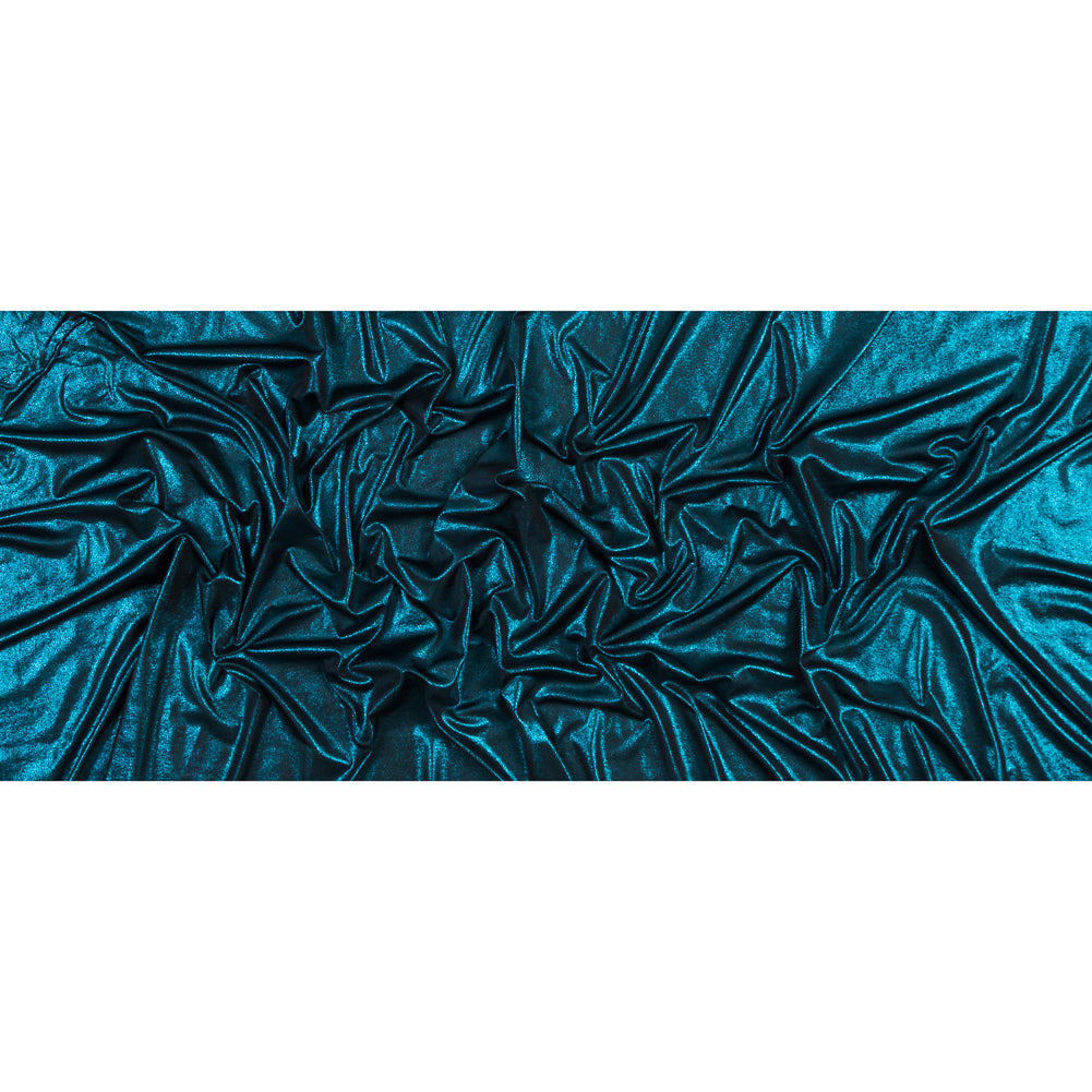 Metallic Teal All-Over Foil Knit - Folded