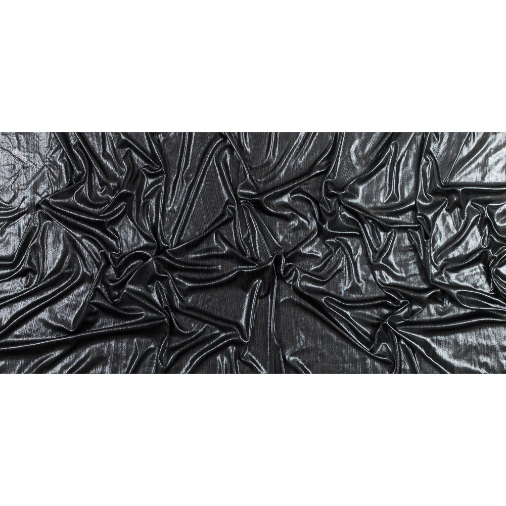 Textured All-Over Foil Knit - Metallic Silver - Lizabet Collection Folded