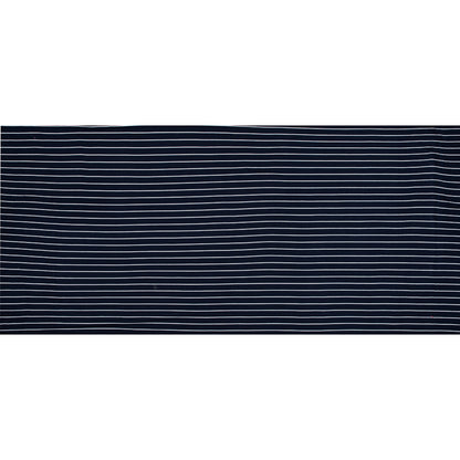 Navy and White Pencil Striped Rayon Jersey - Full