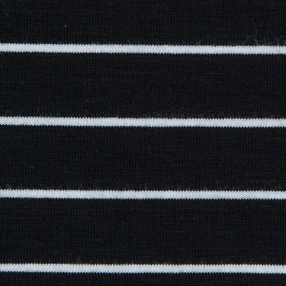 Black and White Pencil Striped Rayon Jersey - Detail
