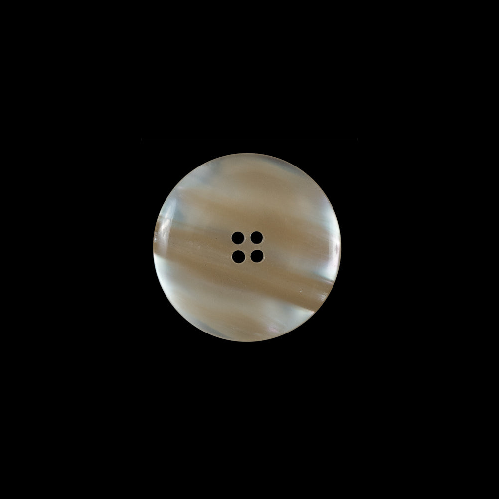 Beige Iridescent Plastic Button - 24L/15mm Detail