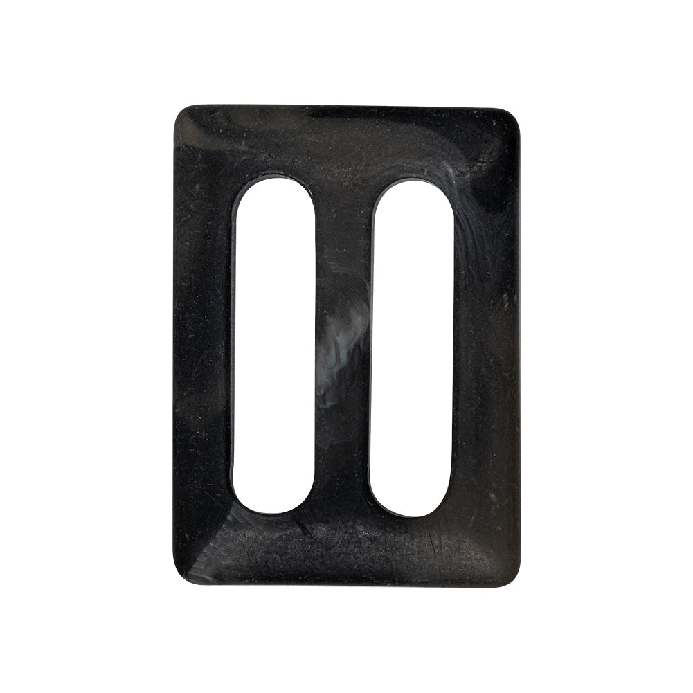 Black, Gray and White Swirl Translucent Plastic Slider - 1" x 1.375" Detail