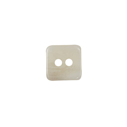 Tofu and White Swirl Semi-Translucent Two-Hole Square Plastic Button - 24L/15mm Detail