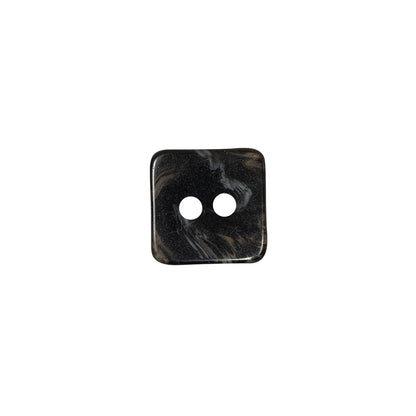 Black, Tan and Dove Swirl Semi-Translucent Two-Hole Square Plastic Button - 24L/15mm - Detail