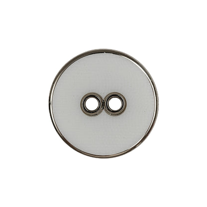 White and Silver Wavy Textured 2-Hole 2-Piece Button - 36L/23mm