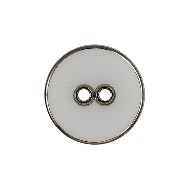 White and Silver Wavy Textured 2-Hole 2-Piece Button - 36L/23mm