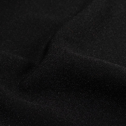 Black Stretch Polyester Woven Detail