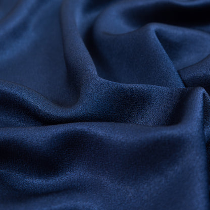 Dark Blue Stretch Crepe Back Satin Detail
