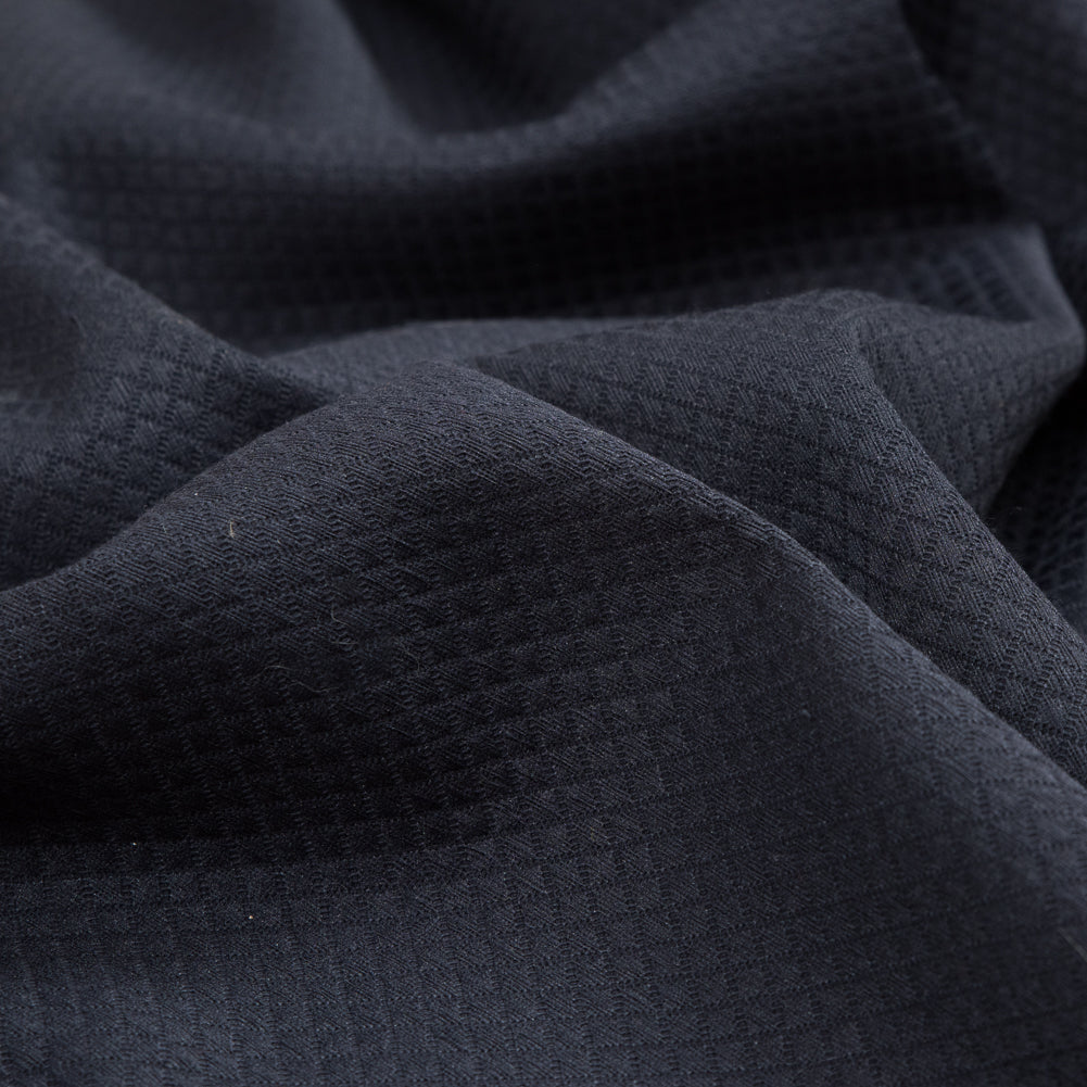 Navy Quilted Cotton Woven Detail