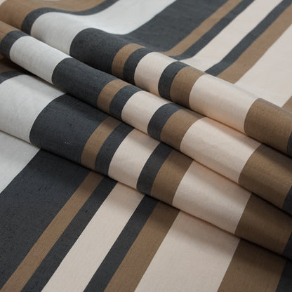 Spiced Latte Barcode Striped Rayon Shantung Folded