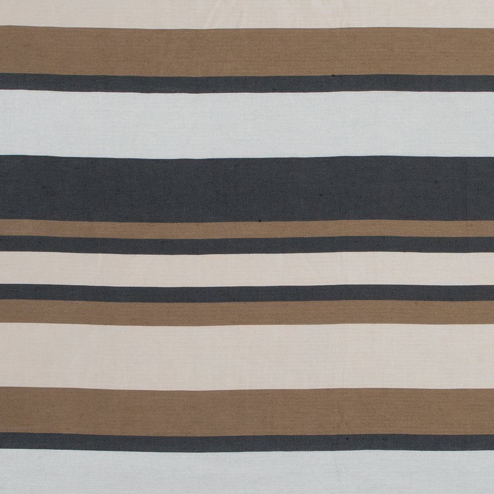 Spiced Latte Barcode Striped Rayon Shantung