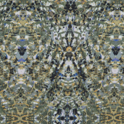 Italian Olivine Kaleidoscopic Digitally Printed Stretch Polyester - Detail