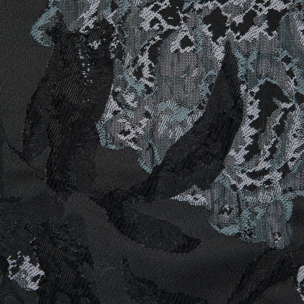 Black, Licorice, and Raven Floral Brocade Detail