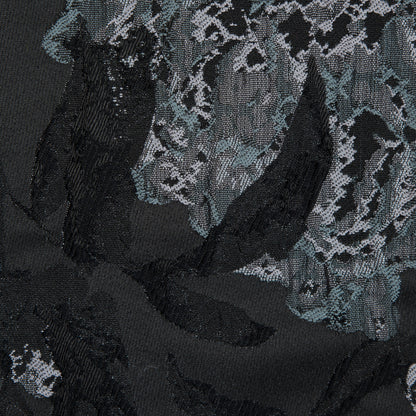 Black, Licorice, and Raven Floral Brocade Detail