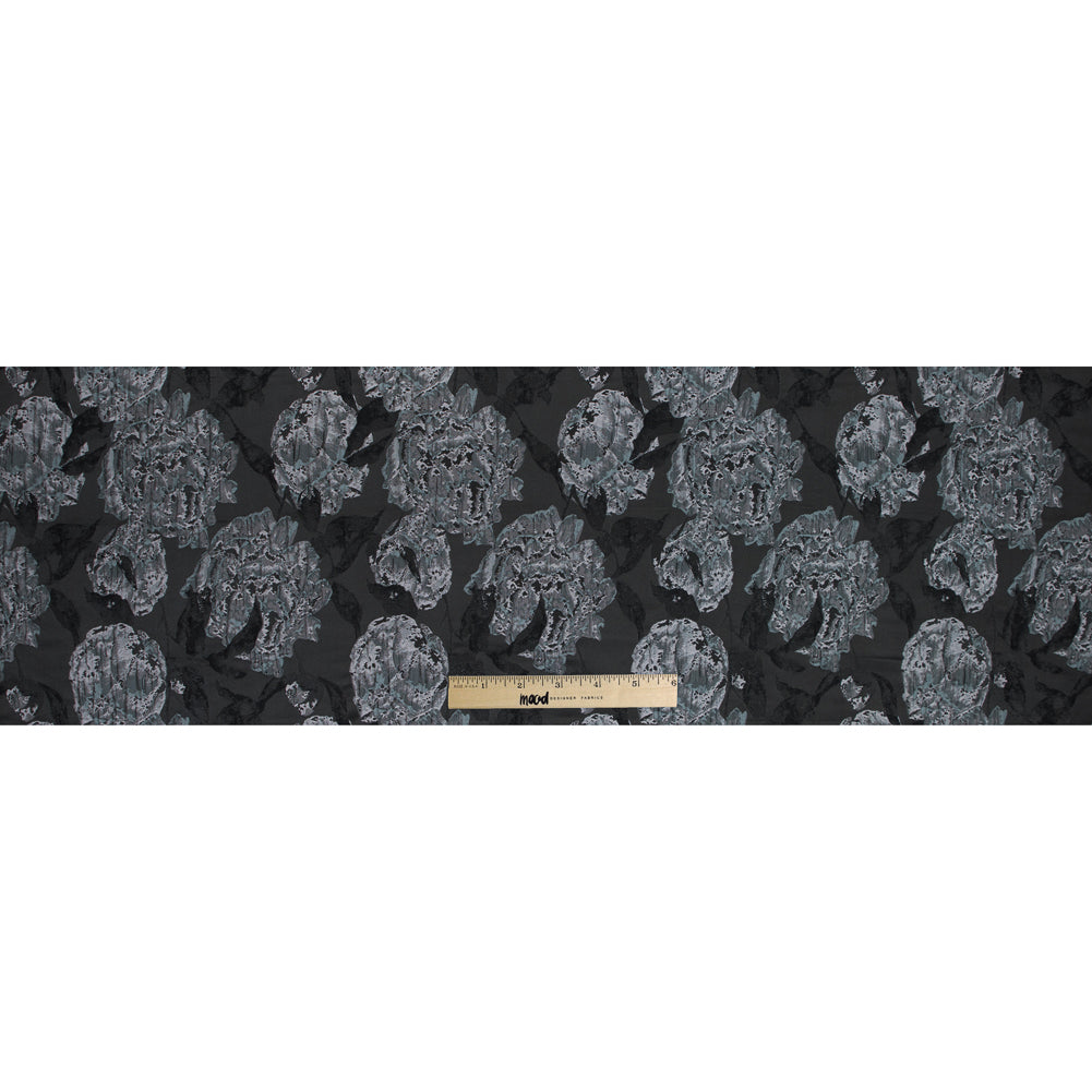 Black, Licorice, and Raven Floral Brocade Full