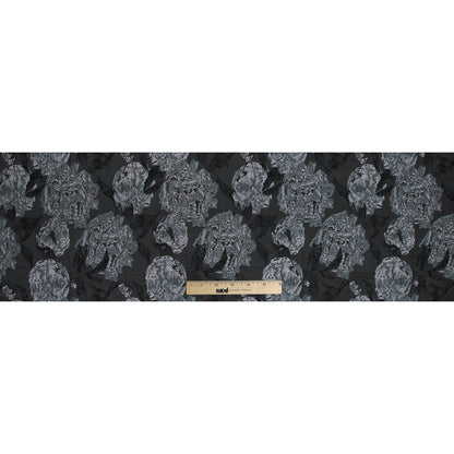 Black, Licorice, and Raven Floral Brocade Full